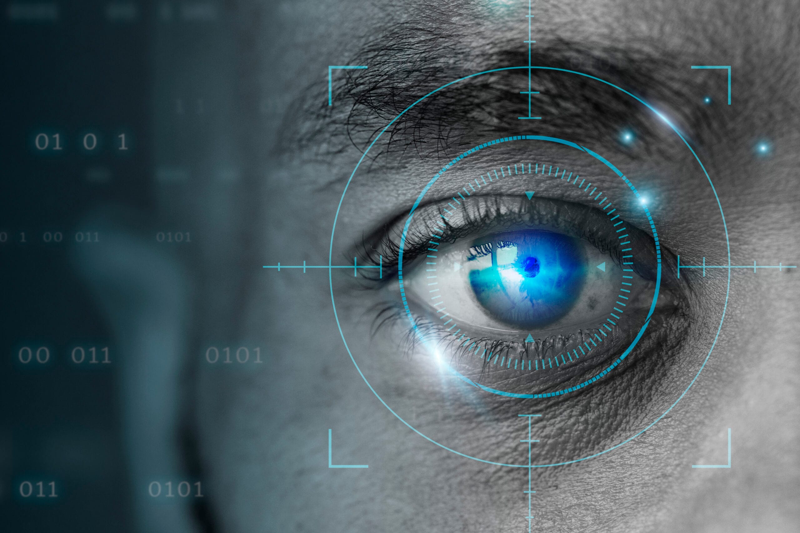 retinal biometrics technology with man s eye digital remix scaled